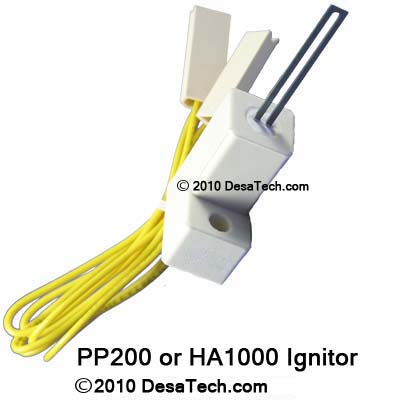 PP200 Ignitor for kerosene heaters, the PP200 hot surface ignitor replaces the HA1000, 102548-01, 102548-02, 102548-03, 102548-04, 102548-05, 102548-06, 102548-07 Desa ignitors